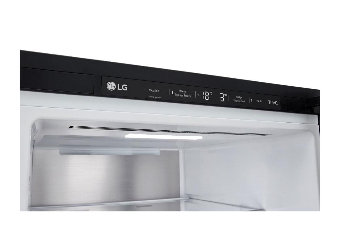 LG מקרר מקפיא תחתון 344 ליטר, זכוכית לבנה, צג, GR-B374WG, thumbnail 5