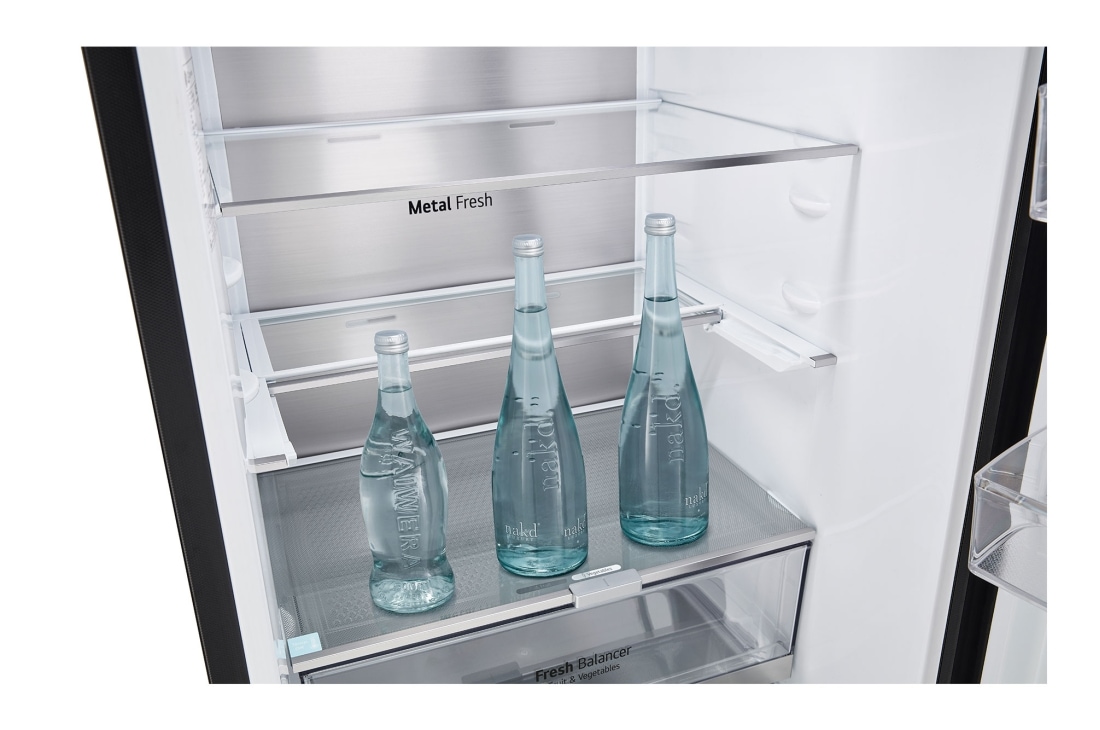 LG מקרר מקפיא תחתון 344 ליטר, זכוכית לבנה, פרט פנימי 2, GR-B374WG, thumbnail 6