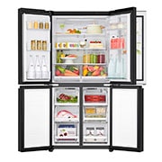 LG מקרר 4 דלתות בנפח 530 ליטר, Front view with all door open, GR-608WEDID, thumbnail 4