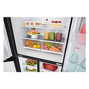 LG מקרר 4 דלתות בנפח 530 ליטר, Tray detail with food, GR-608WEDID, thumbnail 8
