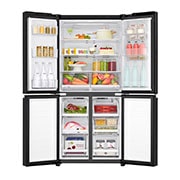 LG מקרר 4 דלתות בנפח 530 ליטר, Front Open with food, GR-608WEDID, thumbnail 12