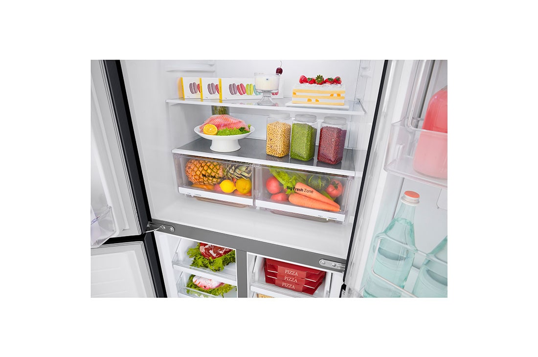 LG  מקרר 4 דלתות בנפח 530 ליטר, Top Detail view, GR-608BEDID, thumbnail 6