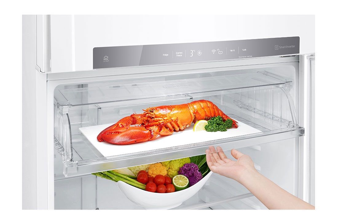 LG מקרר מקפיא עליון בנפח 506 ליטר, drawer food, GR-M6781WU, thumbnail 9