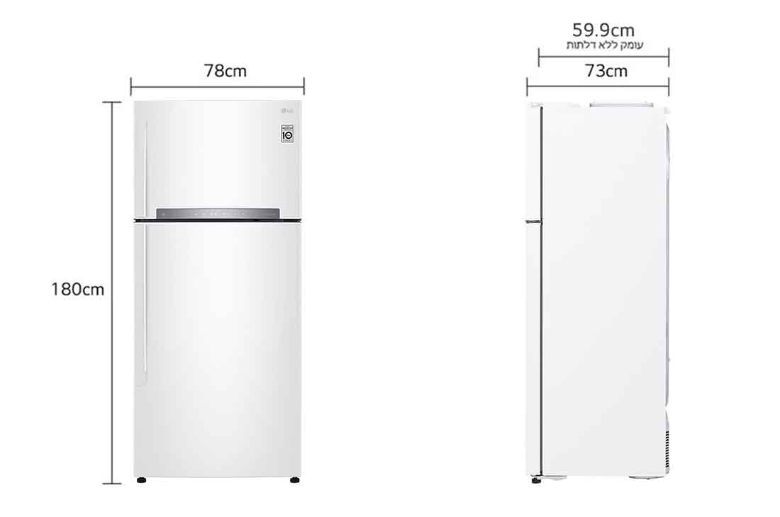 LG מקרר מקפיא עליון בנפח 506 ליטר, Gal-Dimension image, GR-M6781WU, thumbnail 2