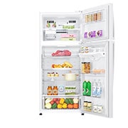 LG מקרר מקפיא עליון בנפח 506 ליטר, Front view open food, GR-M6781WU, thumbnail 3