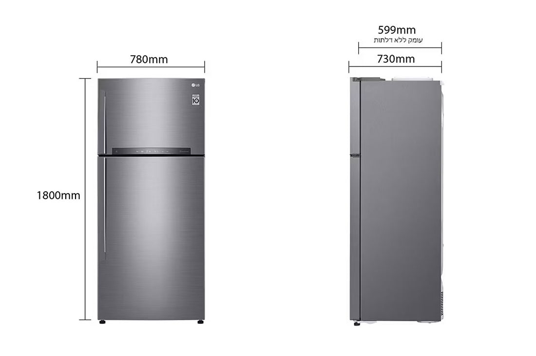 LG מקרר מקפיא עליון בנפח 506 ליטר, Dimension , GR-M6781SU, thumbnail 2