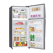 LG מקרר מקפיא עליון בנפח 506 ליטר, Left Side All Open View with Food, GR-M6781SU, thumbnail 7