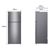 LG מקרר מקפיא עליון בנפח 438 ליטר, Dimension image, GR-B486IVSU, thumbnail 2