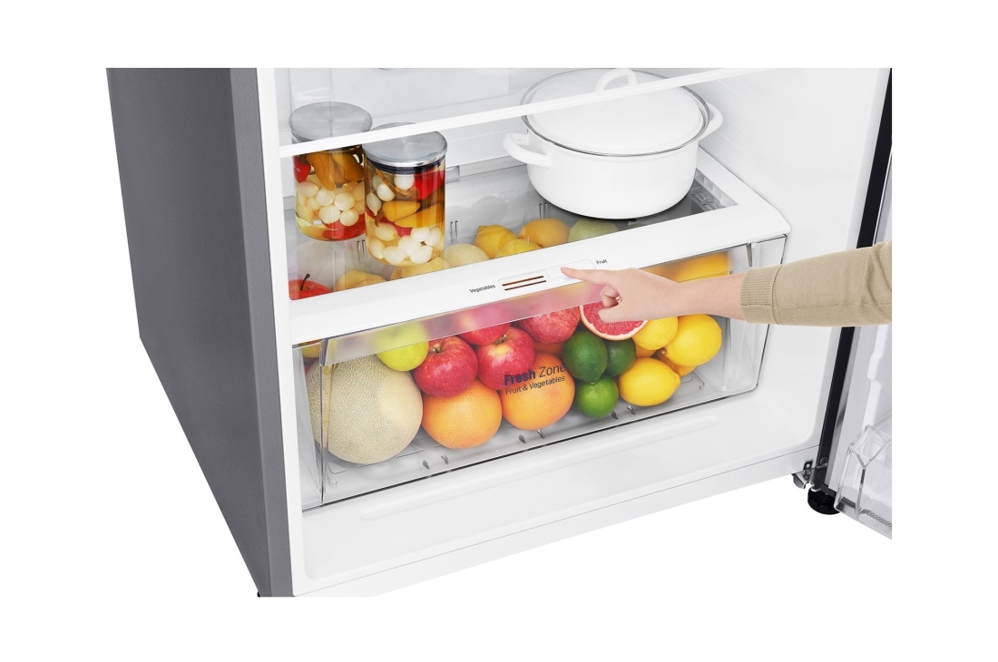 LG מקרר מקפיא עליון בנפח 438 ליטר, storage detail, GR-B486IVSU, thumbnail 3