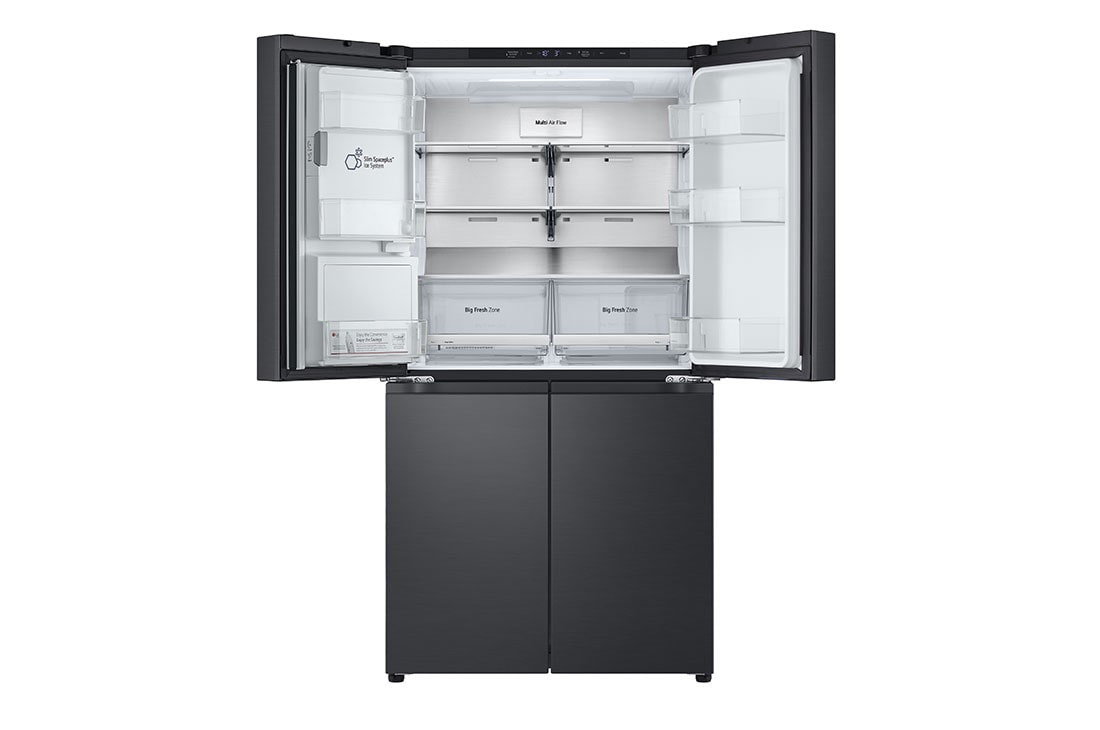 LG נפח 637 ליטר, טכנולוגיית ™UVnano של LG, דלתות בסגנון צרפתי, גימור פלדה שחורה יוקרתי, מבט קדמי חלק עליון פתוח, GR-730BDIS, thumbnail 10