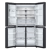 LG נפח 637 ליטר, טכנולוגיית ™UVnano של LG, דלתות בסגנון צרפתי, גימור פלדה שחורה יוקרתי, מבט קדמי כל הדלתות פתוחות, GR-730BDIS, thumbnail 4