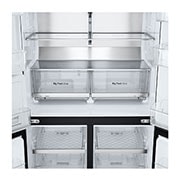 LG נפח 637 ליטר, טכנולוגיית ™UVnano של LG, דלתות בסגנון צרפתי, גימור פלדה שחורה יוקרתי, תקריב על מגירה, GR-730BDIS, thumbnail 6