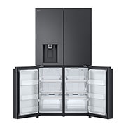 LG נפח 637 ליטר, טכנולוגיית ™UVnano של LG, דלתות בסגנון צרפתי, גימור פלדה שחורה יוקרתי, מבט קדמי חלק תחתון פתוח, GR-730BDIS, thumbnail 8