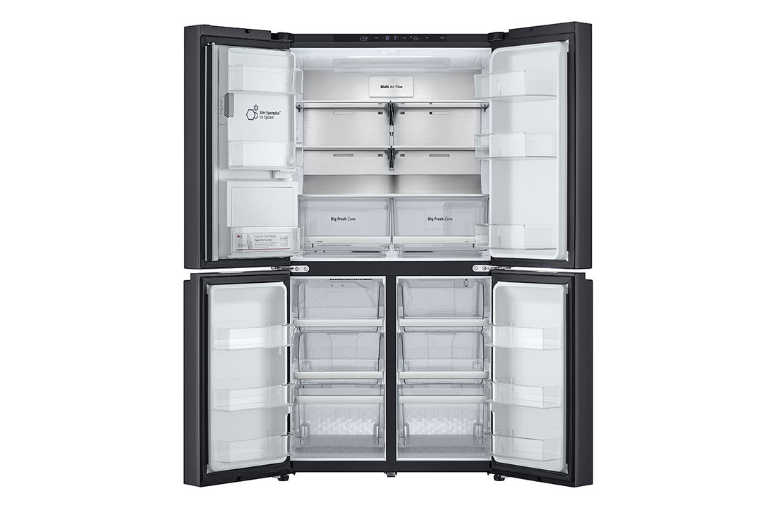 LG נפח 847 ליטר, טכנולוגיית ™UVnano של LG, דלתות בסגנון צרפתי, גימור פלדה שחורה יוקרתי, front door open view , GR-930BDIS, thumbnail 4