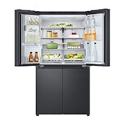 LG נפח 847 ליטר, טכנולוגיית ™UVnano של LG, דלתות בסגנון צרפתי, גימור פלדה שחורה יוקרתי, front top door open view, GR-930BDIS, thumbnail 11