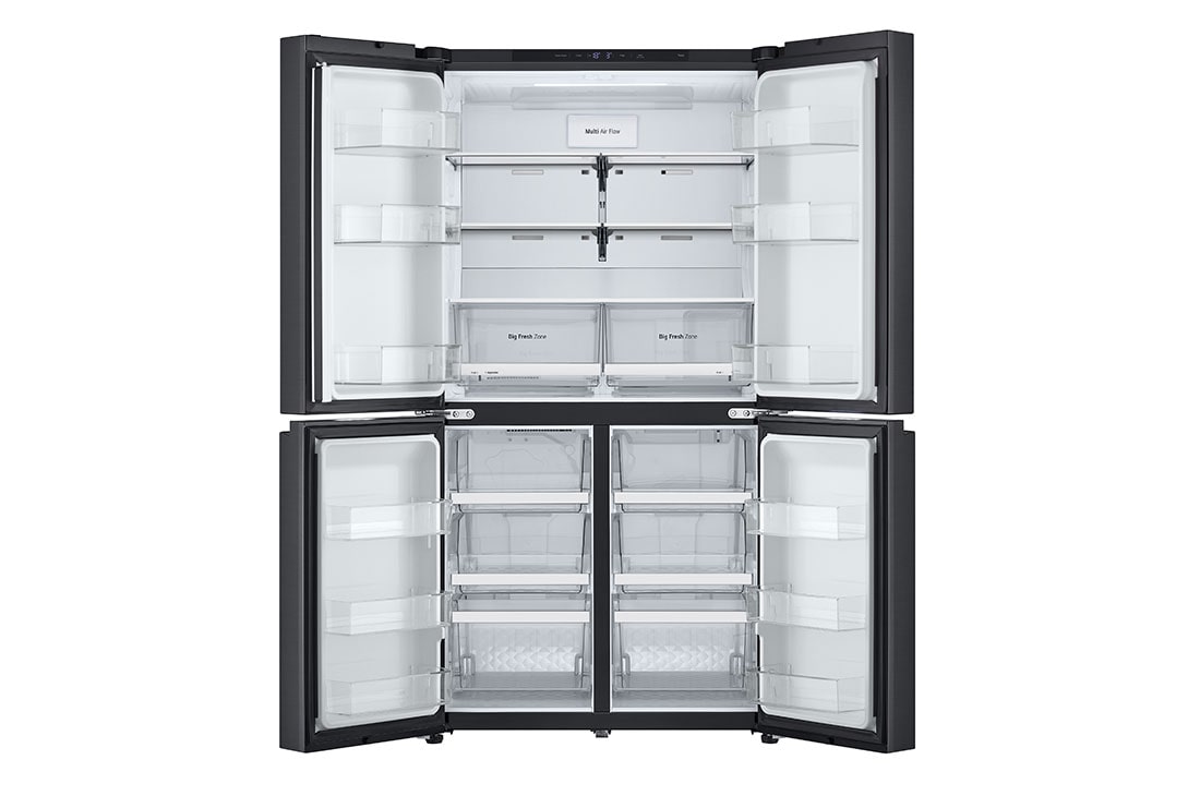 LG מקרר עם דלתות בסגנון צרפתי, גימור פלדה שחורה יוקרתי בנפח 872 ליטר, Front Open without food, GR-929B, thumbnail 4