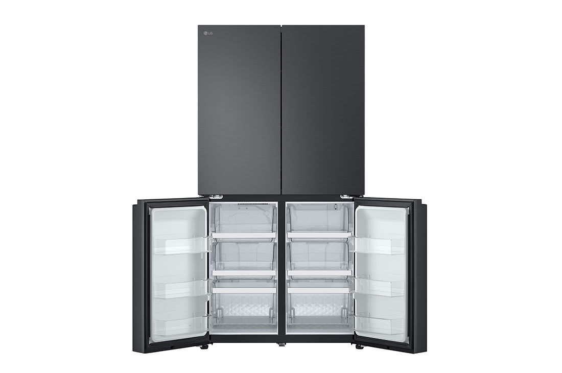 LG מקרר עם דלתות בסגנון צרפתי, גימור פלדה שחורה יוקרתי בנפח 872 ליטר, Fornt bottom open view, GR-929B, thumbnail 11