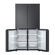 LG מקרר עם דלתות בסגנון צרפתי, גימור פלדה שחורה יוקרתי בנפח 872 ליטר, Fornt bottom open view, GR-929B, thumbnail 11