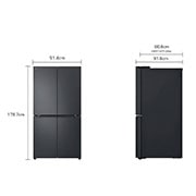 LG מקרר עם דלתות בסגנון צרפתי, גימור פלדה שחורה יוקרתי בנפח 872 ליטר, dimension View, GR-929B, thumbnail 2