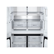 LG מקרר LG עם דלתות בסגנון צרפתי, עם מערכת InstaView  בזכוכית שחורה, בגימור פלדה שחורה יוקרתי בנפח 638 ליטר, Drawer Close Up View, GR-730BINS, thumbnail 8