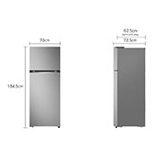 LG המקפיא העליון החדש של LG עם <br>™Smart Inverter וטכנולוגיית ™LINEAR Cooling בנפח 461 ליטר, Dimension image, GR-B6681SE, thumbnail 2