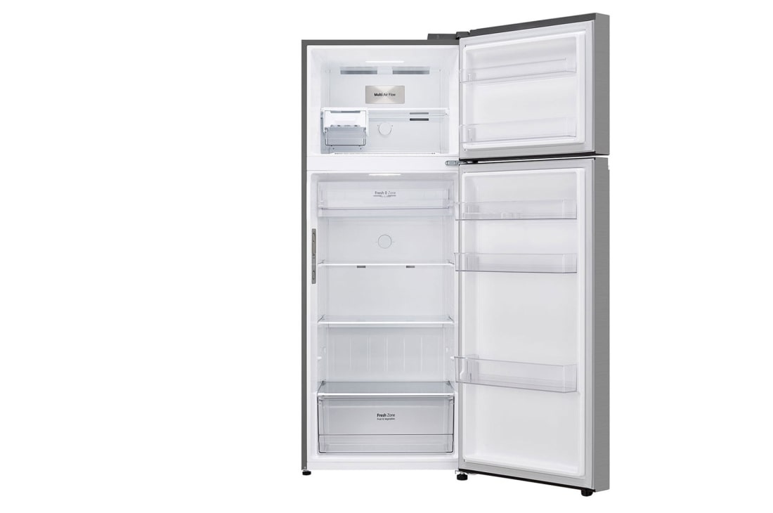 LG המקפיא העליון החדש של LG עם <br>™Smart Inverter וטכנולוגיית ™LINEAR Cooling בנפח 461 ליטר, מבט מקדימה כשהדלתות פתוחות, GR-B6681SE, thumbnail 11