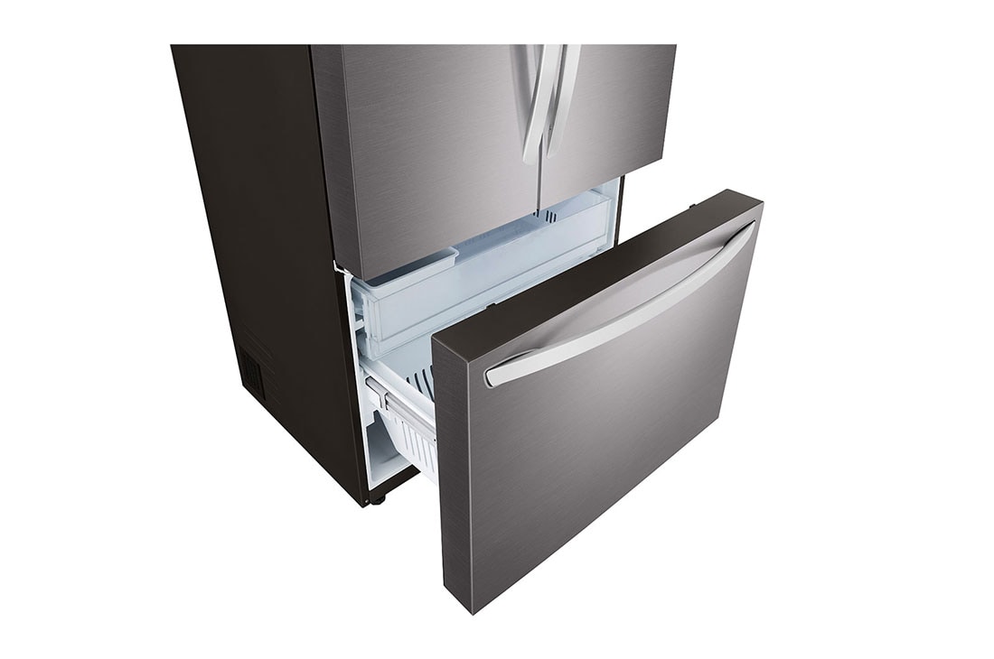 LG מקרר 3 דלתות בנפח 750 ליטר, front door open and veggie door open view, GR-B278SE, thumbnail 12