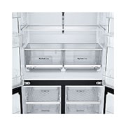 LG מקרר עם דלתות בסגנון צרפתי, גימור פלדה שחורה יוקרתי בנפח 665 ליטר, Front top Open with food, GR-728B, thumbnail 7