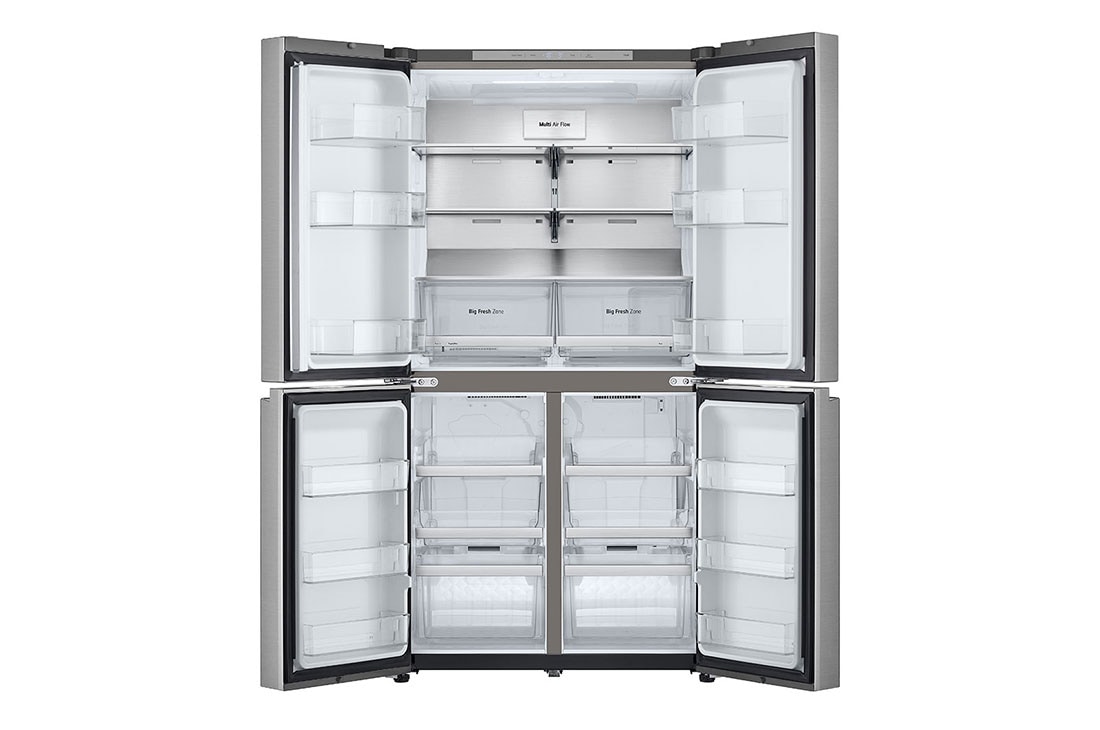 LG מקרר עם דלתות בסגנון צרפתי, גימור כסף יוקרתי בנפח 665 ליטר, Front Open without food, GR-728S, thumbnail 4