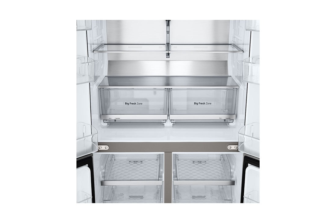 LG מקרר עם דלתות בסגנון צרפתי, גימור כסף יוקרתי בנפח 665 ליטר, detail view, GR-728S, thumbnail 7
