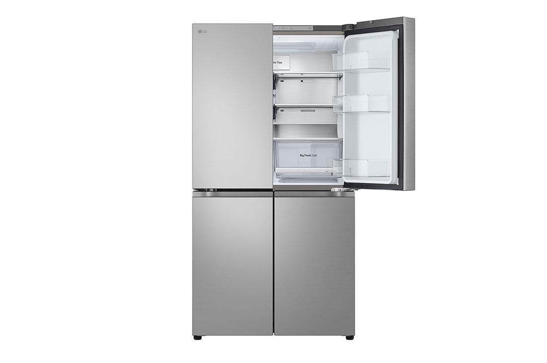 LG מקרר עם דלתות בסגנון צרפתי, גימור כסף יוקרתי בנפח 665 ליטר, Top Right door open view, GR-728S, thumbnail 13