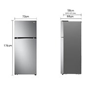 LG המקפיא העליון החדש של LG עם <br>™Smart Inverter וטכנולוגיית ™LINEAR&nbsp;Cooling בנפח 395L, dimencion view, GR-B445XE, thumbnail 2