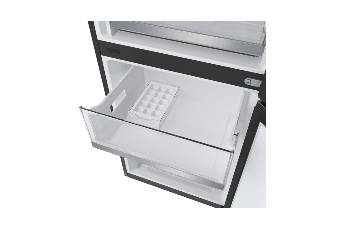 LG מקרר מקפיא תחתון 344 ליטר, זכוכית שחורה,  ‏DoorCooling+™‎,‏ ‎‏FRESHConverter™‎, תמונה של פרטי המגירות הפנימיות, GR-B374BG, thumbnail 7