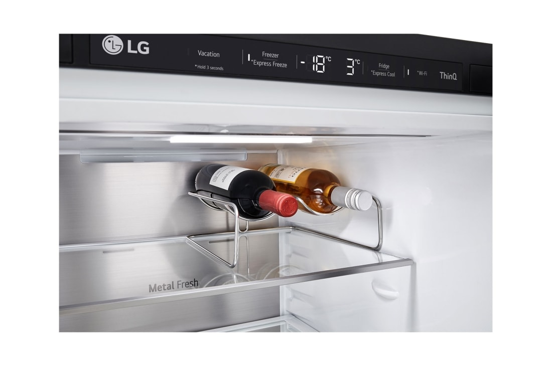 LG מקרר מקפיא תחתון 344 ליטר, זכוכית שחורה,  ‏DoorCooling+™‎,‏ ‎‏FRESHConverter™‎, תמונת USP ל'עיצוב יוקרתי', GR-B374BG, thumbnail 8