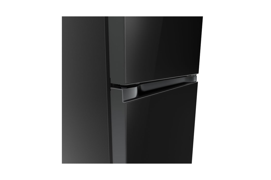 LG מקרר מקפיא תחתון 344 ליטר, זכוכית שחורה,  ‏DoorCooling+™‎,‏ ‎‏FRESHConverter™‎, door handle view, GR-B374BG, thumbnail 9