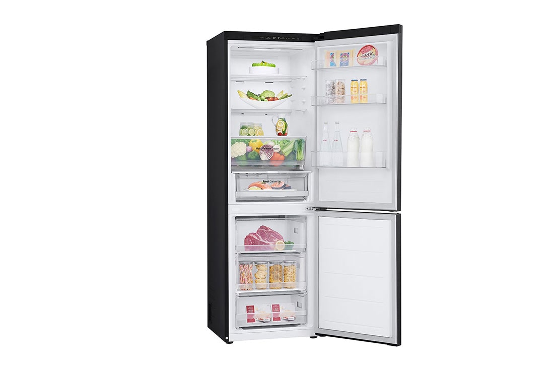 LG מקרר מקפיא תחתון 344 ליטר, LinearCooling™‎, ‏DoorCooling+™‎,‏ ‎‏FRESHConverter™‎, Right open with food view, GR-344SD, thumbnail 12