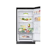 LG מקרר מקפיא תחתון 344 ליטר, LinearCooling™‎, ‏DoorCooling+™‎,‏ ‎‏FRESHConverter™‎, front top door open with food view, GR-344SD, thumbnail 9