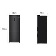 LG מקרר מסוג מקפיא-תחתון בעל טכנולוגיית Door Cooling+™‎ וקיבולת של 462 ליטר בגימור שחור מט, dimension view, R-2B479B, thumbnail 2