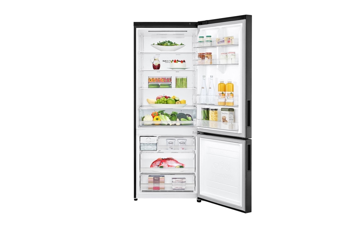 LG מקרר מסוג מקפיא-תחתון בעל טכנולוגיית Door Cooling+™‎ וקיבולת של 462 ליטר בגימור שחור מט, front ddo open view, R-2B479B, thumbnail 3