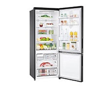 LG מקרר מסוג מקפיא-תחתון בעל טכנולוגיית Door Cooling+™‎ וקיבולת של 462 ליטר בגימור שחור מט, right side door open view, R-2B479B, thumbnail 11