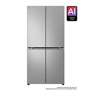 LG 530 ליטר, מקרר בעל דלת צרפתית, בצבע Prime Silver, מבט קדמי, GR-B628BE, thumbnail 1