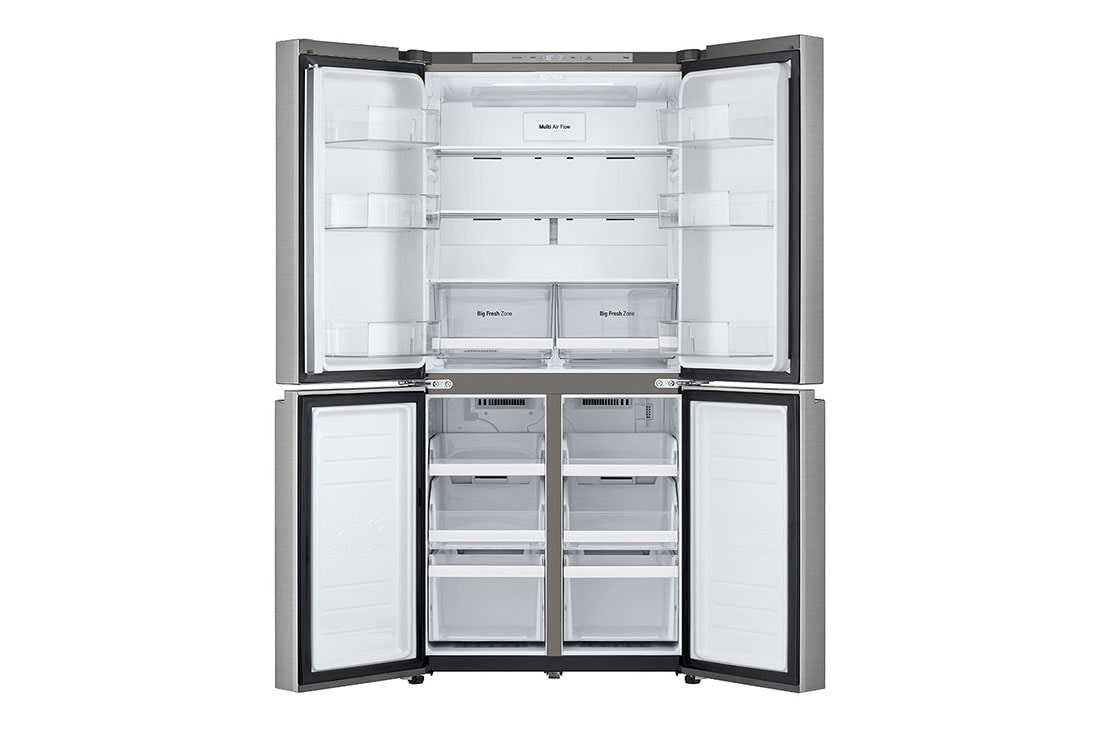 LG 530 ליטר, מקרר בעל דלת צרפתית, בצבע Prime Silver, מבט קדמי , GR-B628BE, thumbnail 4