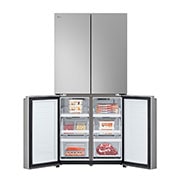 LG 530 ליטר, מקרר בעל דלת צרפתית, בצבע Prime Silver, מבט קדמי חלק תחתון פתוח, GR-B628BE, thumbnail 10