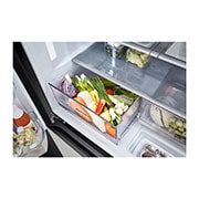 LG מקרר™InstaView עם טכנולוגיית MoodUP®‎ בעל דלתות לד במגוון צבעים ונפח של 617 ליטרים, דלתות צרפתיות, vegetable box, R-4D760MDUP, thumbnail 5