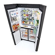 LG מקרר™InstaView עם טכנולוגיית MoodUP®‎ בעל דלתות לד במגוון צבעים ונפח של 617 ליטרים, דלתות צרפתיות, Top perspective view, R-4D760MDUP, thumbnail 7