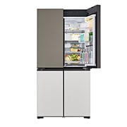 LG מקרר™InstaView עם טכנולוגיית MoodUP®‎ בעל דלתות לד במגוון צבעים ונפח של 617 ליטרים, דלתות צרפתיות, Top freezer one  door open with food, R-4D760MDUP, thumbnail 8