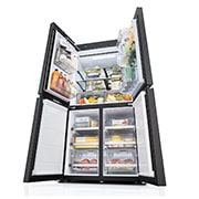 LG מקרר™InstaView עם טכנולוגיית MoodUP®‎ בעל דלתות לד במגוון צבעים ונפח של 617 ליטרים, דלתות צרפתיות, Bottom perspective, R-4D760MDUP, thumbnail 11