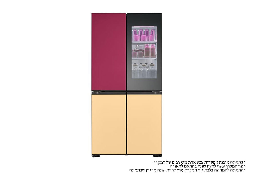 LG מקרר™InstaView עם טכנולוגיית MoodUP®‎ בעל דלתות לד במגוון צבעים ונפח של 617 ליטרים, דלתות צרפתיות, Front view, R-4D760MDUP