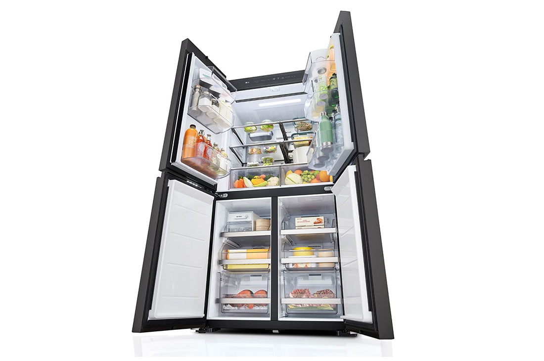 LG מקרר™InstaView עם טכנולוגיית MoodUP®‎ בעל דלתות לד במגוון צבעים ונפח של 617 ליטרים, דלתות צרפתיות, Bottom perspective, R-4D760MDUP, thumbnail 11