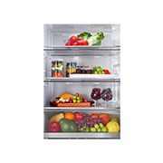 LG מקרר עם מקפיא תחתון InstaView™‎ בנפח 349 ליטר גימור פלדה שחורה יוקרתי, Vegetable box view, R-2B394BINS, thumbnail 6